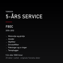 Yamaha F80C (2010–2012) – 5-års service – innhold i settet