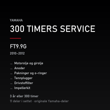 Yamaha FT9.9G (2010–2012) – 300 timers service – innhold i settet