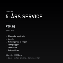 Yamaha FT9.9G (2010–2012) – 5-års service – innhold i settet