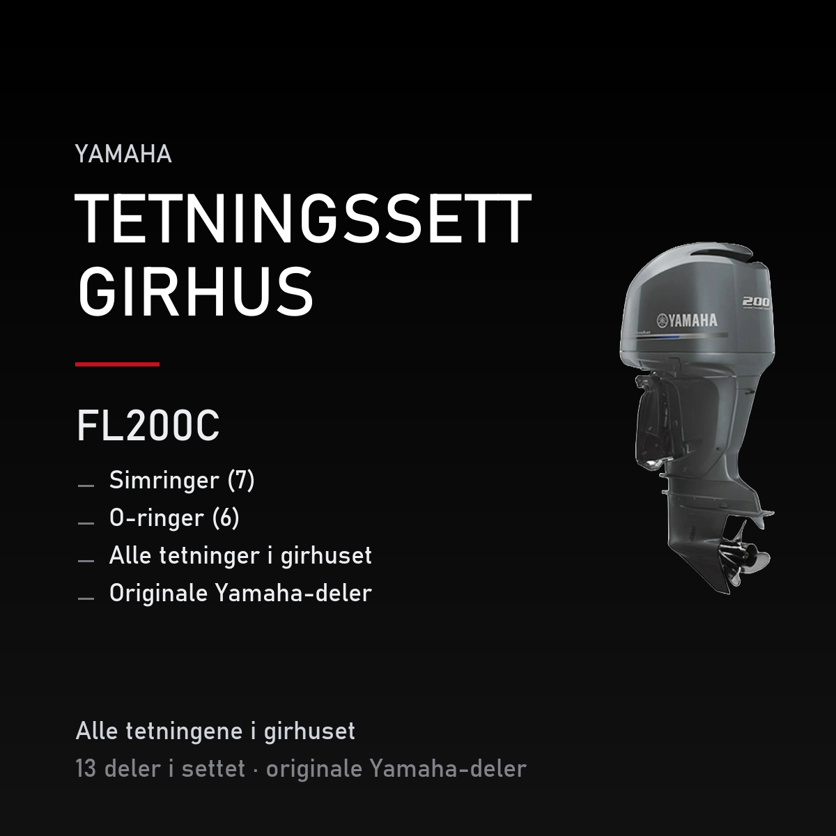 Yamaha FL200C – Yamaha FL200C – tetningssett girhus