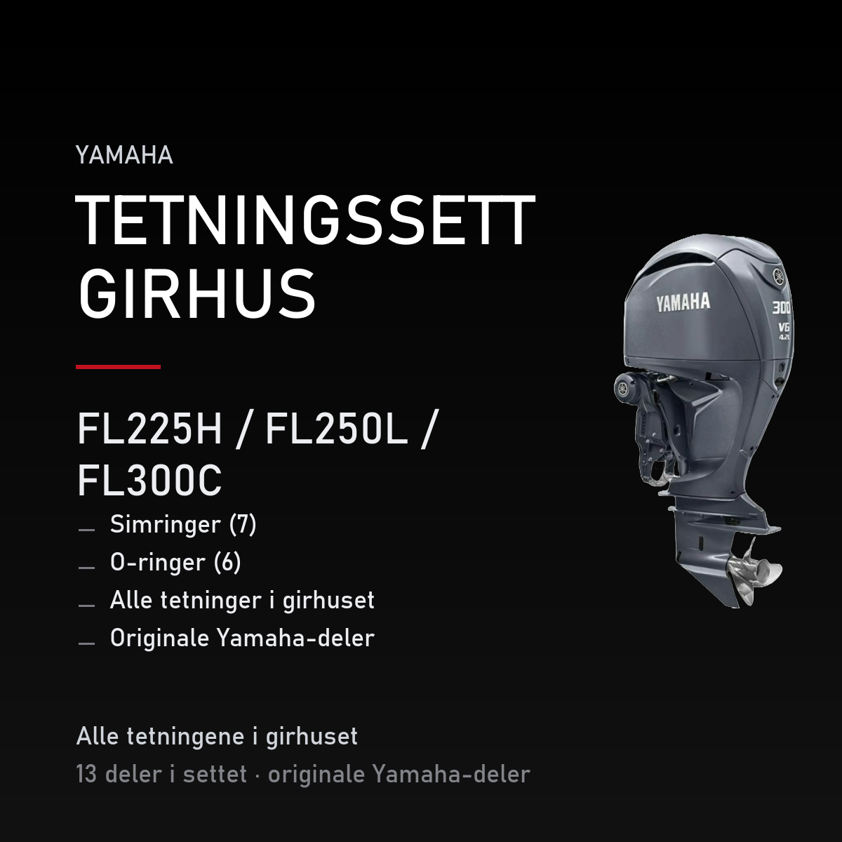 Yamaha FL225H – Yamaha FL225H / FL250L / FL300C – tetningssett girhus