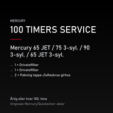 Mercury 2-takt servicekit 100 timer – 65 JET / 75 3-syl. / 90 3-syl. / 65 JET 3-syl. – servicekit