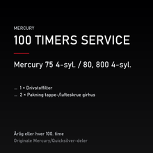 Mercury 2-takt servicekit 100 timer – 75 4-syl. / 80, 800 4-syl. – servicekit