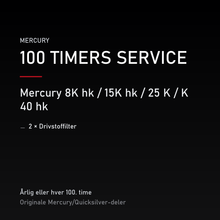 Mercury 2-takt servicekit 100 timer – 8K hk / 15K hk / 25 K / K 40 hk – servicekit