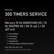 Mercury 2-takt servicekit 300 timer – 15 hk MARATHON XD / 15 hk SEAPRO XD / 20 (2-syl..) / – servicekit