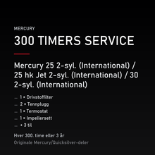 Mercury 2-takt servicekit 300 timer – 25 2-syl. (International) / 25 hk Jet 2-syl. (Intern – servicekit