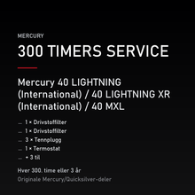 Mercury 2-takt servicekit 300 timer – 40 LIGHTNING (International) / 40 LIGHTNING XR (Inte – servicekit