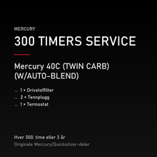 Mercury 2-takt servicekit 300 timer – 40C (TWIN CARB) (W/AUTO-BLEND) – servicekit