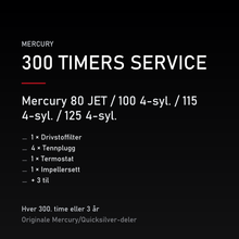 Mercury 2-takt servicekit 300 timer – 80 JET / 100 4-syl. / 115 4-syl. / 125 4-syl. – servicekit