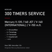 Mercury 2-takt servicekit 300 timer – V-135 / 140 JET / V-140 (INTERNATIONAL) / V-150 m.fl – servicekit