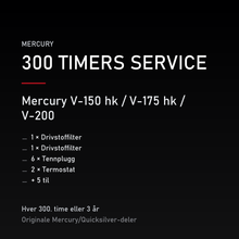 Mercury 2-takt servicekit 300 timer – V-150 hk / V-175 hk / V-200 – servicekit