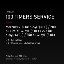 Mercury Optimax servicekit 100 timer – 200 hk 6-syl. (3.0L) / 200 hk Pro XS 6-syl. (3.0L)  – servicekit