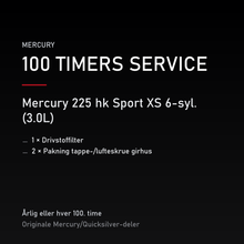 Mercury Optimax servicekit 100 timer – 225 hk Sport XS 6-syl. (3.0L) – servicekit