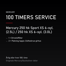 Mercury Optimax servicekit 100 timer – 250 hk Sport XS 6-syl. (2.5L) / 250 hk XS 6-syl. (3 – servicekit