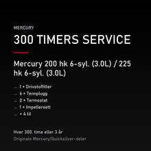 Mercury Optimax servicekit 300 timer – 200 hk 6-syl. (3.0L) / 225 hk 6-syl. (3.0L) – servicekit