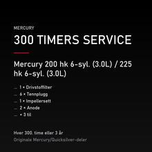 Mercury Optimax servicekit 300 timer – 200 hk 6-syl. (3.0L) / 225 hk 6-syl. (3.0L) – servicekit