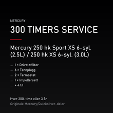 Mercury Optimax servicekit 300 timer – 250 hk Sport XS 6-syl. (2.5L) / 250 hk XS 6-syl. (3 – servicekit