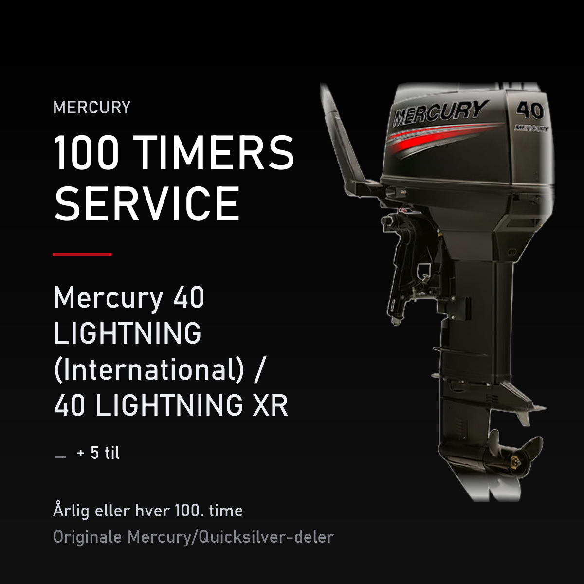 Mercury 2-takt servicekit 100 timer – 40 LIGHTNING (International) / 40 LIGHTNING XR (Inte – servicekit