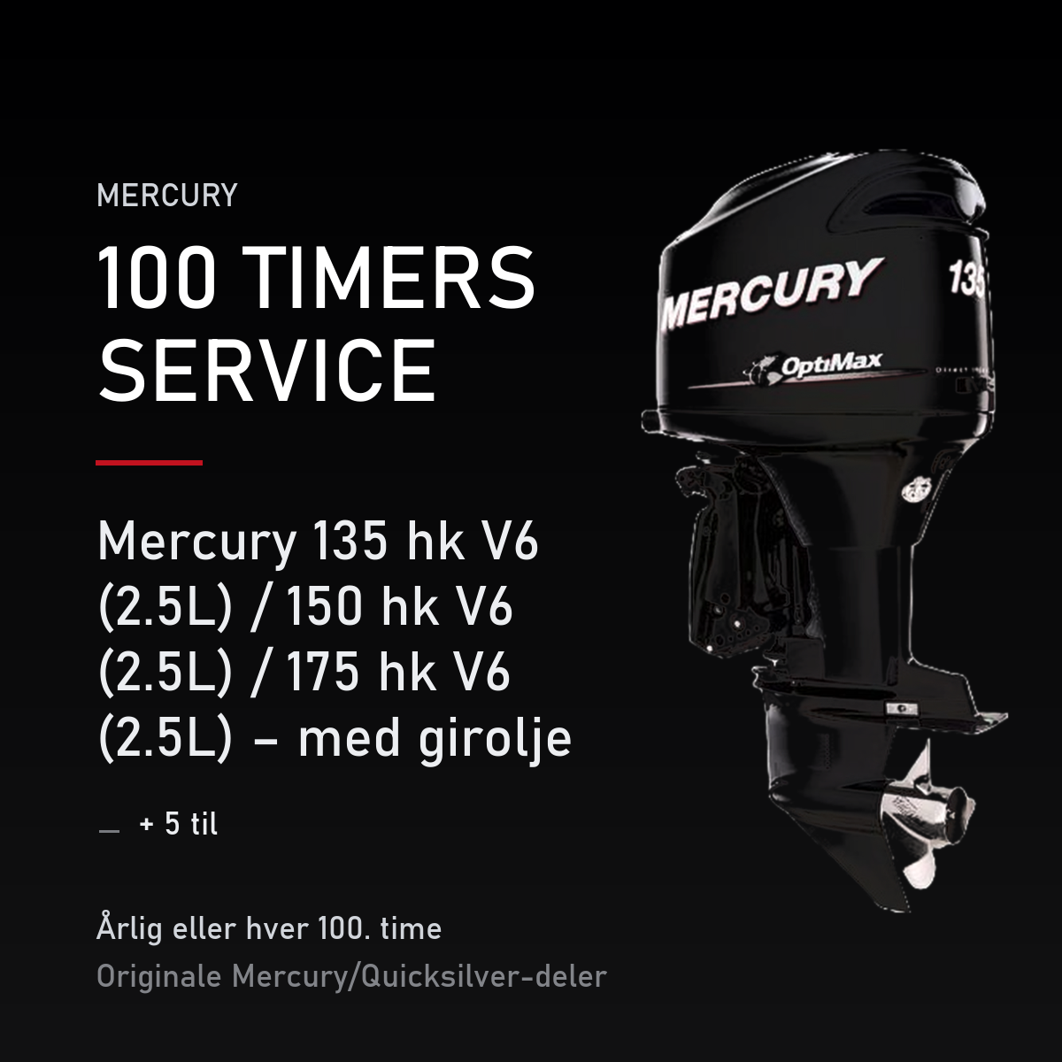 Mercury Optimax servicekit 100 timer – 135 hk V6 (2.5L) / 150 hk V6 (2.5L) / 175 hk V6 (2. – servicekit