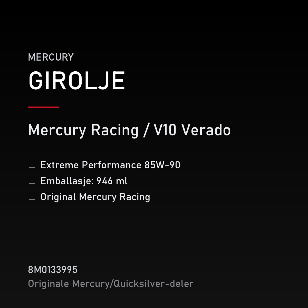 Mercury Racing girolje 85W-90