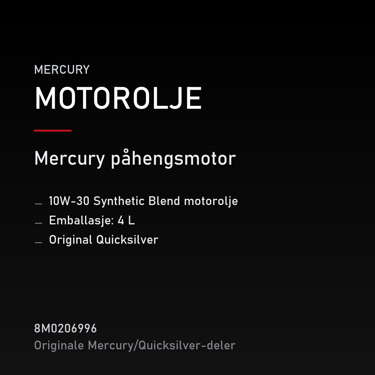 10W-30 Synthetic Blend motorolje 4 L