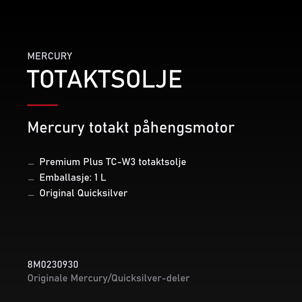 Premium Plus TC-W3 totaktsolje 1 L