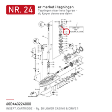 Yamaha Kassettinnsats 60D-44322-40 – nr. 24 i tegningen fra produsentens delekatalog