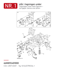 Yamaha CDI-enhet 66M-85540-10 – nr. 1 i tegningen fra produsentens delekatalog
