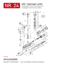 Yamaha Kassettinnsats 67F-44322-00 – nr. 24 i tegningen fra produsentens delekatalog