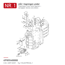 Yamaha CDI-enhet 67F-85540-00 – nr. 1 i tegningen fra produsentens delekatalog