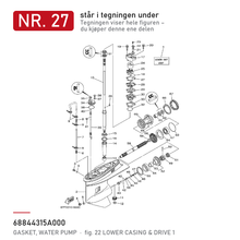 Yamaha Pakning 688-44315-A0 – nr. 27 i tegningen fra produsentens delekatalog