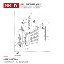 Yamaha Sensor 68F-83688-00 – nr. 17 i tegningen fra produsentens delekatalog