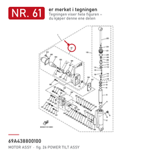 Yamaha Powertrim-motor 69A-43880-01 – nr. 61 i tegningen fra produsentens delekatalog