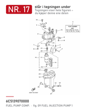 Yamaha Drivstoffpumpe (VST) 6C5-13907-00 – nr. 17 i tegningen fra produsentens delekatalog