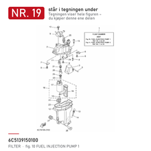 Yamaha Filter 6C5-13915-00 – nr. 19 i tegningen fra produsentens delekatalog
