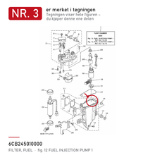 Yamaha Drivstoffilter 6CB-24501-00 – nr. 3 i tegningen fra produsentens delekatalog