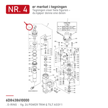 Yamaha O-ring trim-lokk 6D8-43861-00 – nr. 4 i tegningen fra produsentens delekatalog