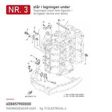 Yamaha Temperatursensor 6D8-85790-00 – nr. 3 i tegningen fra produsentens delekatalog