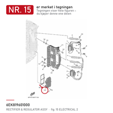 Yamaha Likeretter og regulator 6EK-81960-10 – nr. 15 i tegningen fra produsentens delekatalog