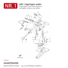 Yamaha Hovedbryter 6X4-82510-42 – nr. 1 i tegningen fra produsentens delekatalog