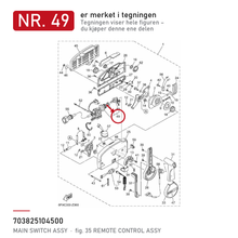 Yamaha Hovedbryter 703-82510-45 – nr. 49 i tegningen fra produsentens delekatalog