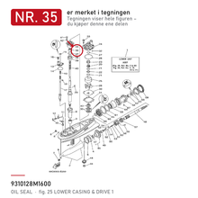 Yamaha Simring girhus 93101-28M16-00 – nr. 35 i tegningen fra produsentens delekatalog