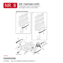 Yamaha O-ring 93210-19123-00 – nr. 8 i tegningen fra produsentens delekatalog