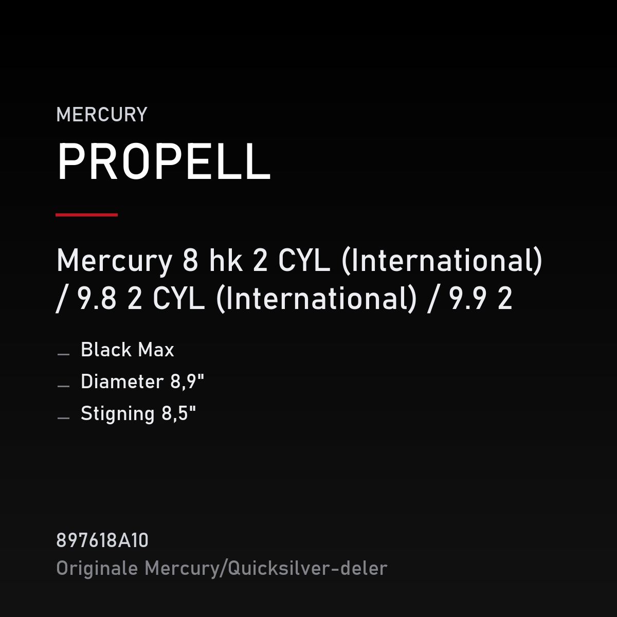 Propell Black Max 8,9 x 8,5 – propell