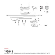 Quicksilver vannpumpepakning 27-19204-3 – original pakning – tegning fra Mercurys delekatalog