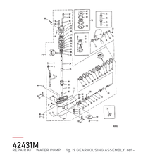 Quicksilver Impeller / vannpumpesett 42431M – Mercury – tegning av hele figuren fra produsentens delekatalog