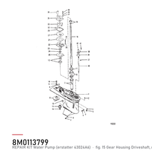 Quicksilver Impeller / vannpumpesett 8M0113799 – Mercury – tegning av hele figuren fra produsentens delekatalog