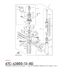Yamaha Trim- og tiltenhet 67C-43800-13-8D – tegning fra Yamahas delekatalog