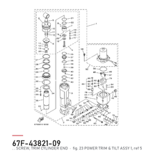 Yamaha Trim-lokk 67F-43821-09 – tegning av hele figuren fra produsentens delekatalog