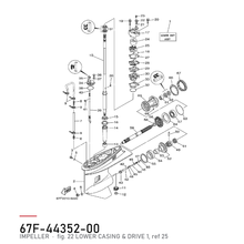 Yamaha Impeller 67F-44352-00 – tegning fra Yamahas delekatalog